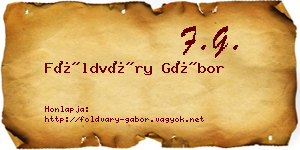 Földváry Gábor névjegykártya