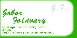 gabor foldvary business card