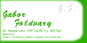 gabor foldvary business card